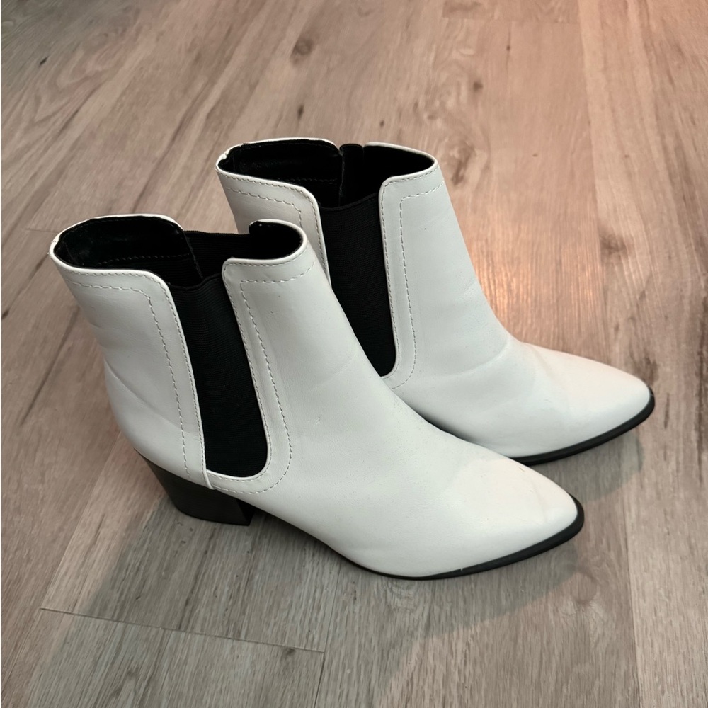 White And Black Pointed Toe Boots - image 2